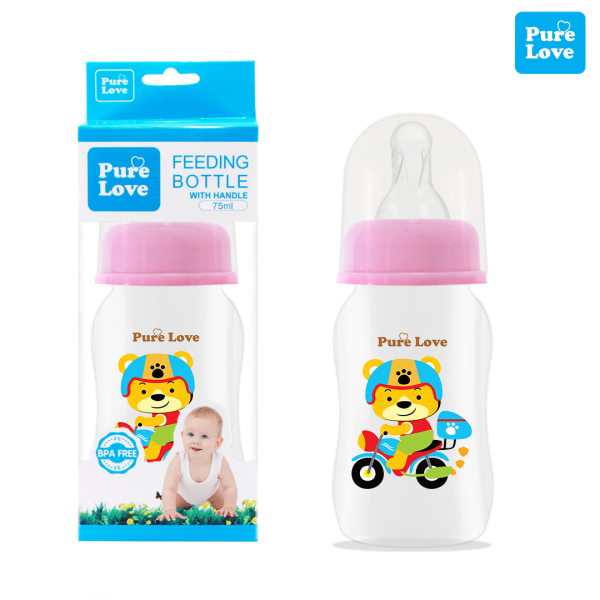 Pure Love Baby Feeding Feeder Bottle Transparent 75ml/2.5oz. - Image 4