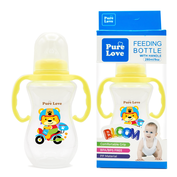 Pure Love Baby Feeding Feeder Bottle Transparent 280ml/9oz - Bloom Series - Image 2