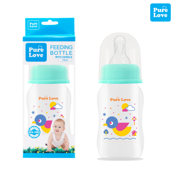 Pure Love Baby Feeding Feeder Bottle Transparent 75ml/2.5oz. - Image 3