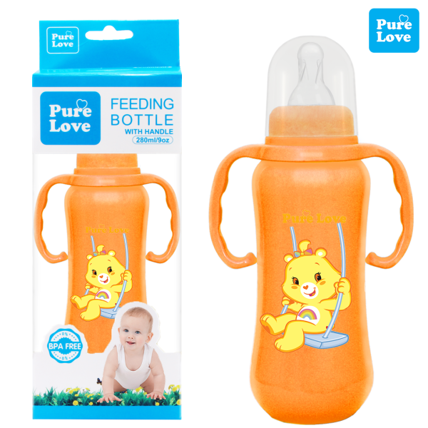 Pure Love Baby Feeding Feeder Bottle Coloured 280ml/9oz - Image 8