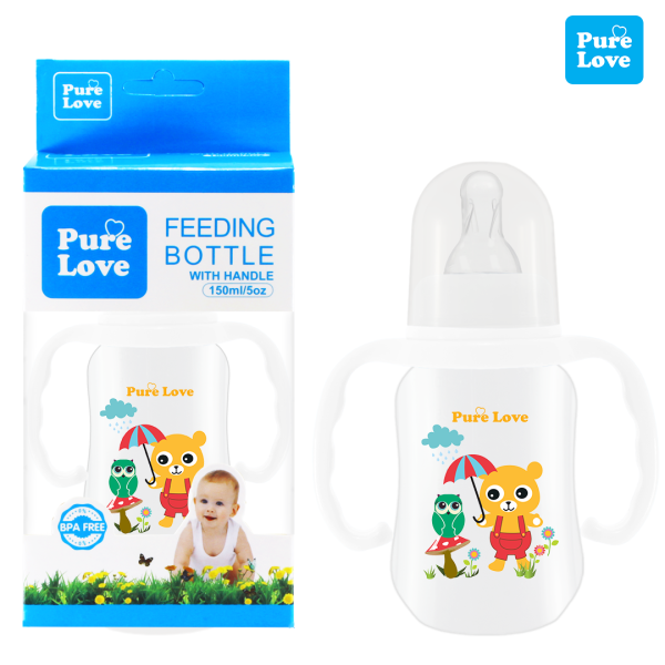 Pure Love Baby Feeding Feeder Bottle Transparent 150ml/5oz - Image 5