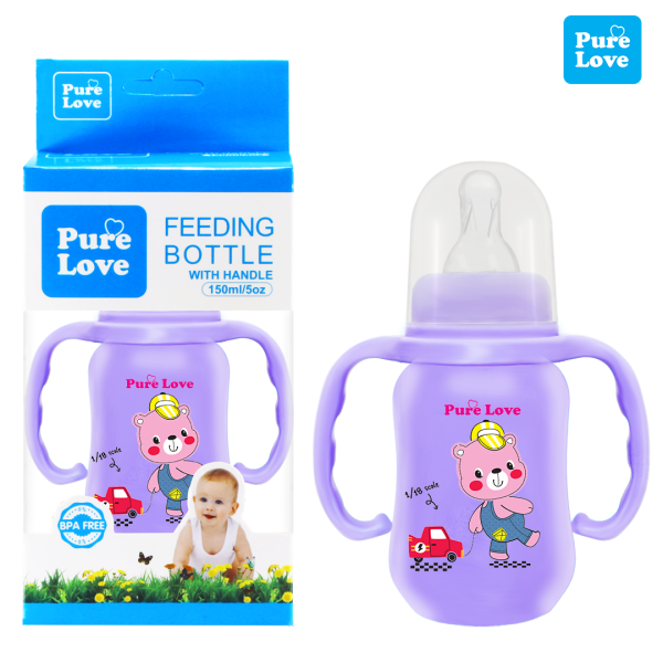 Pure Love Baby Feeding Feeder Bottle Coloured 150ml/5oz - Image 4