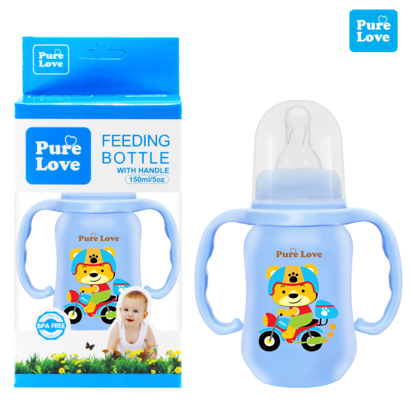 Pure Love Baby Feeding Feeder Bottle Coloured 150ml/5oz - Image 5