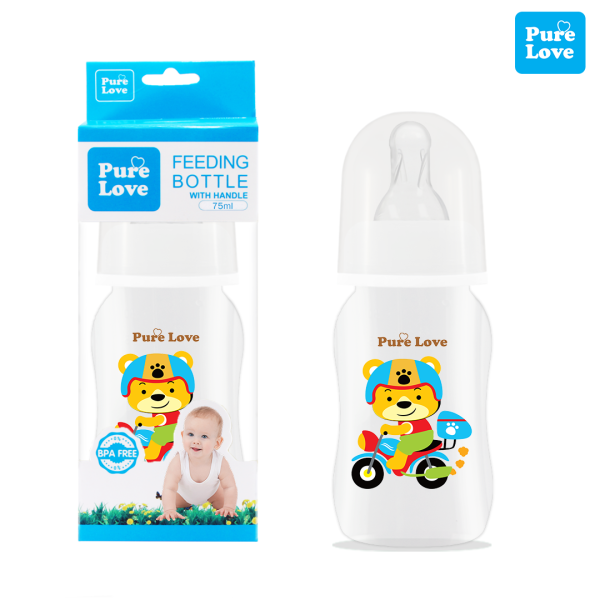 Pure Love Baby Feeding Feeder Bottle Transparent 75ml/2.5oz. - Image 6
