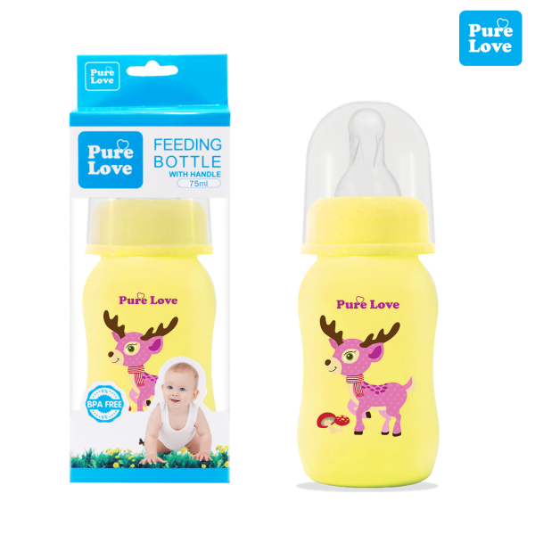 Pure Love Baby Feeding Feeder Bottle Coloured 75ml/2.5oz. - Image 4