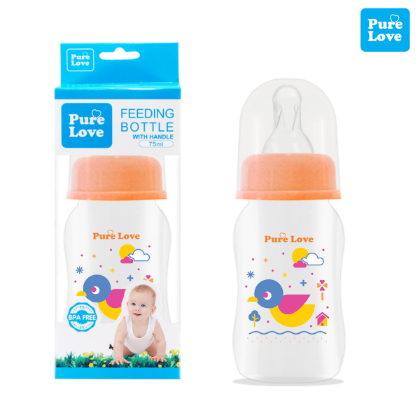 Pure Love Baby Feeding Feeder Bottle Transparent 75ml/2.5oz. - Image 5