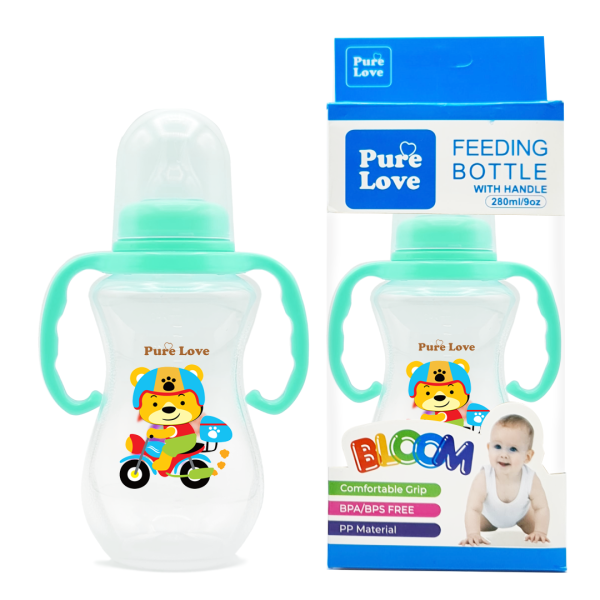 Pure Love Baby Feeding Feeder Bottle Transparent 280ml/9oz - Bloom Series - Image 4