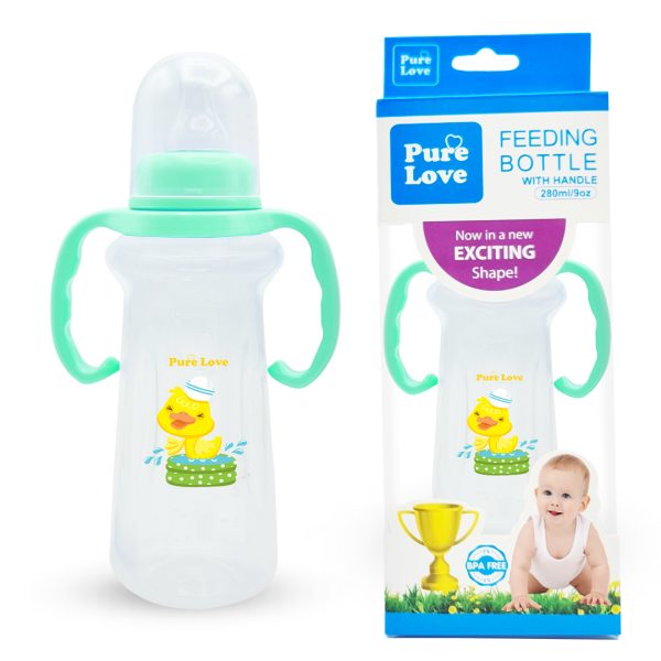 Pure Love Baby Feeding Feeder Bottle – Trophy Series (Transparent, 280ml / 9oz) - Image 4