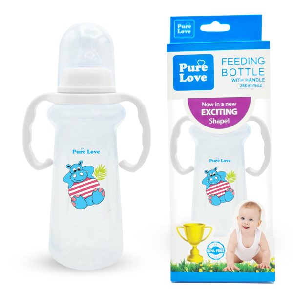 Pure Love Baby Feeding Feeder Bottle – Trophy Series (Transparent, 280ml / 9oz) - Image 2