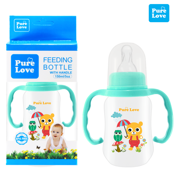 Pure Love Baby Feeding Feeder Bottle Transparent 150ml/5oz - Image 3