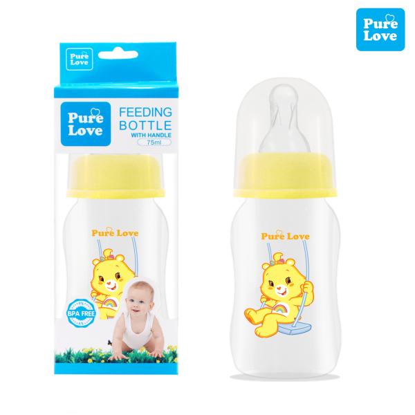 Pure Love Baby Feeding Feeder Bottle Transparent 75ml/2.5oz. - Image 2