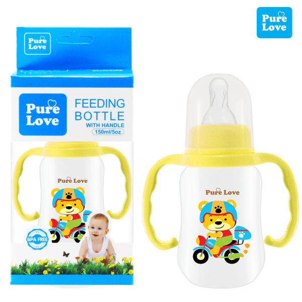 Pure Love Baby Feeding Feeder Bottle Transparent 150ml/5oz - Image 2