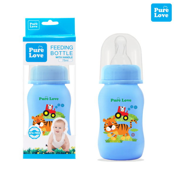 Pure Love Baby Feeding Feeder Bottle Coloured 75ml/2.5oz. - Image 3