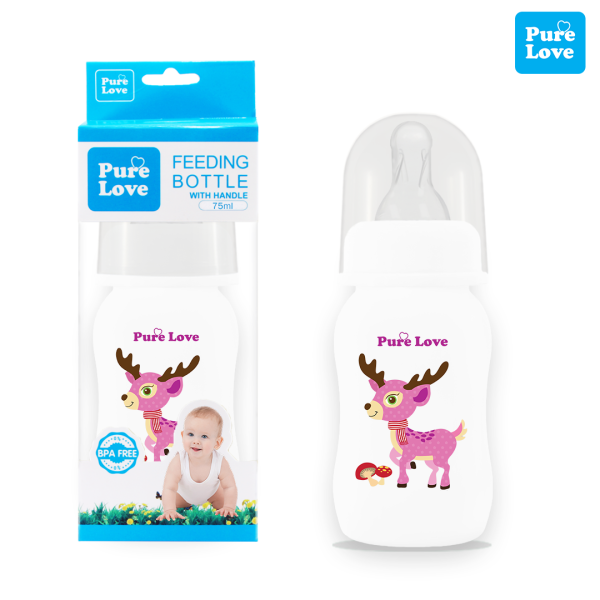 Pure Love Baby Feeding Feeder Bottle Coloured 75ml/2.5oz. - Image 2