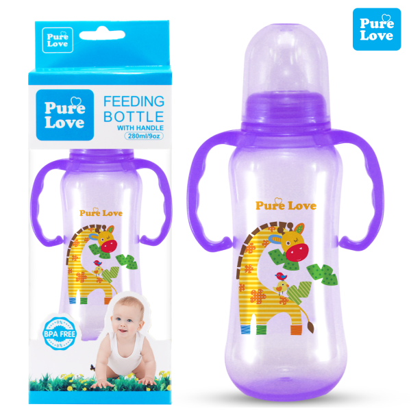 Pure Love Baby Feeding Feeder Bottle Semi - Coloured 280ml/9oz - Image 5