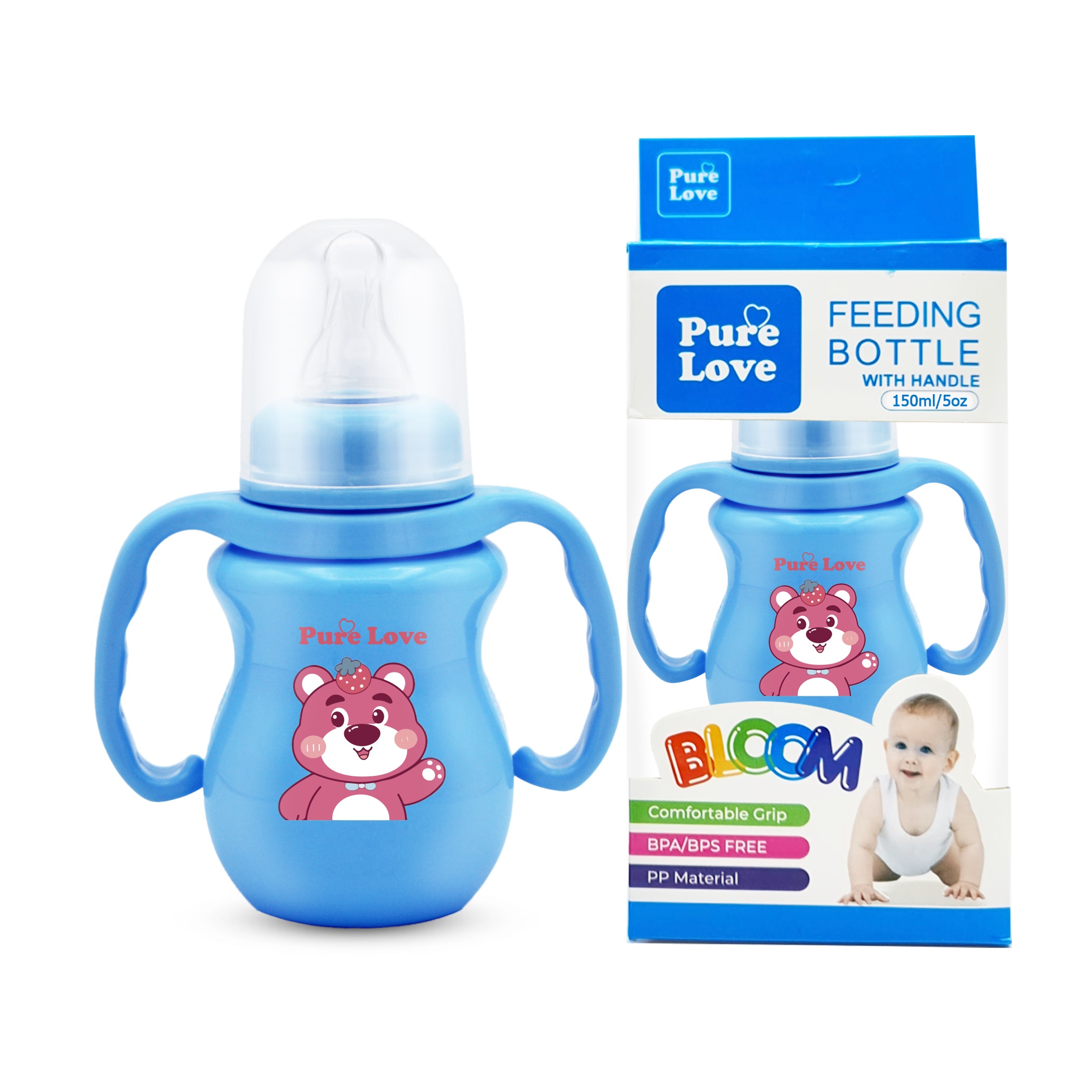 Pure Love Baby Feeding Feeder Bottle – Bloom Series (Colored, 150ml / 5oz) - Image 7