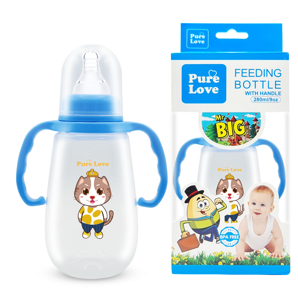 Pure Love Baby Feeding Feeder Bottle – Mr.Big Series (Transparent, 280ml / 9oz) - Image 7