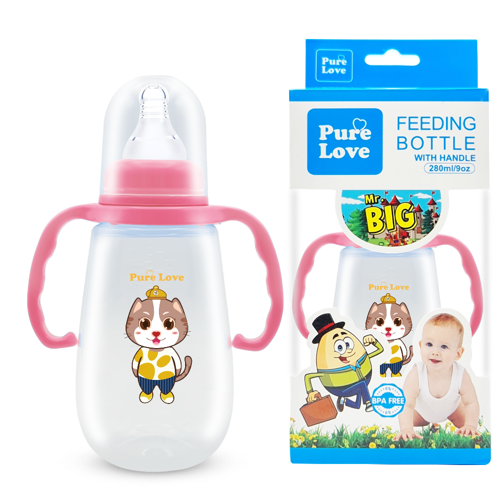 Pure Love Baby Feeding Feeder Bottle – Mr.Big Series (Transparent, 280ml / 9oz) - Image 8