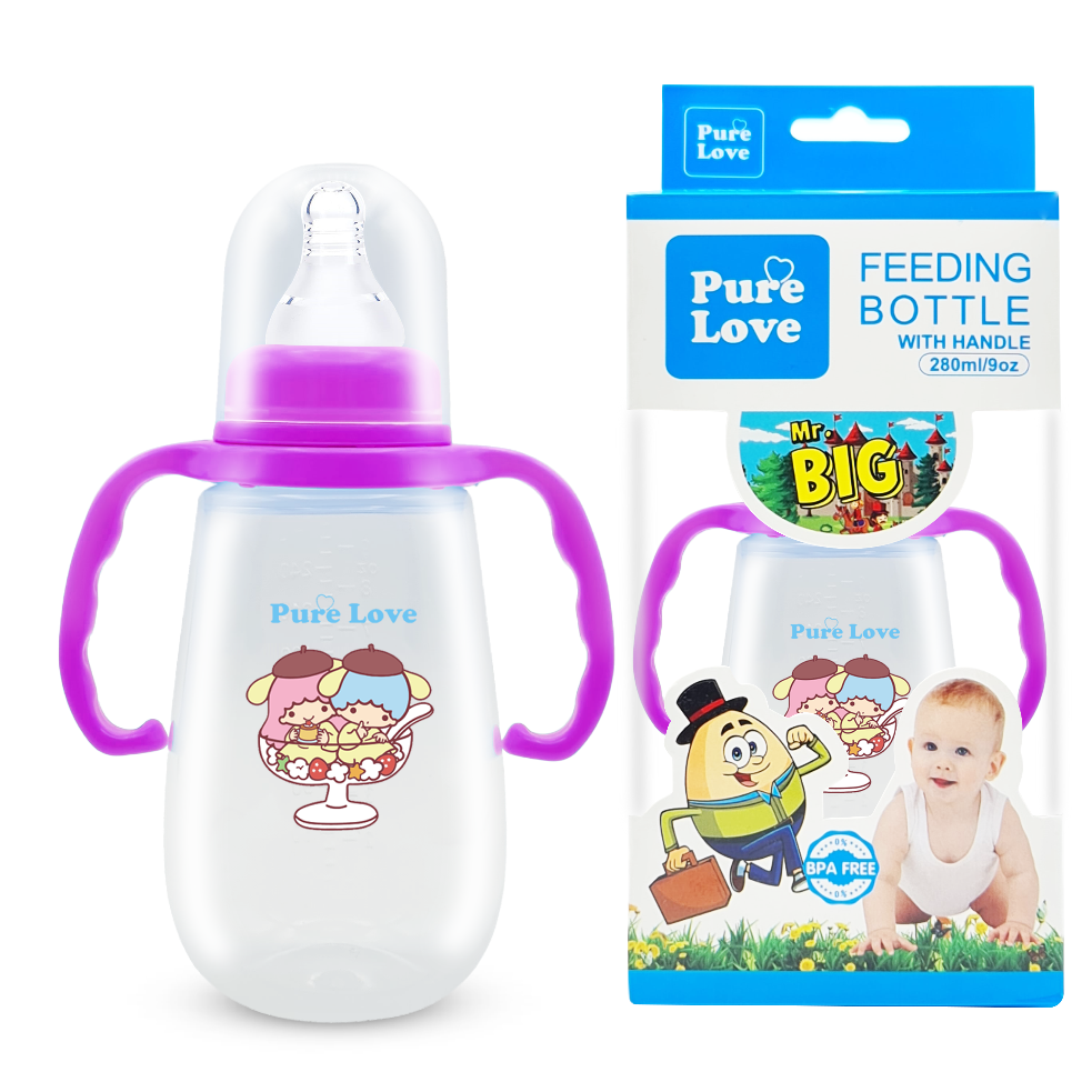 Pure Love Baby Feeding Feeder Bottle – Mr.Big Series (Transparent, 280ml / 9oz) - Image 6