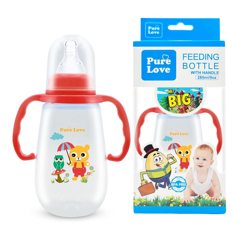 Pure Love Baby Feeding Feeder Bottle – Mr.Big Series (Transparent, 280ml / 9oz) - Image 5