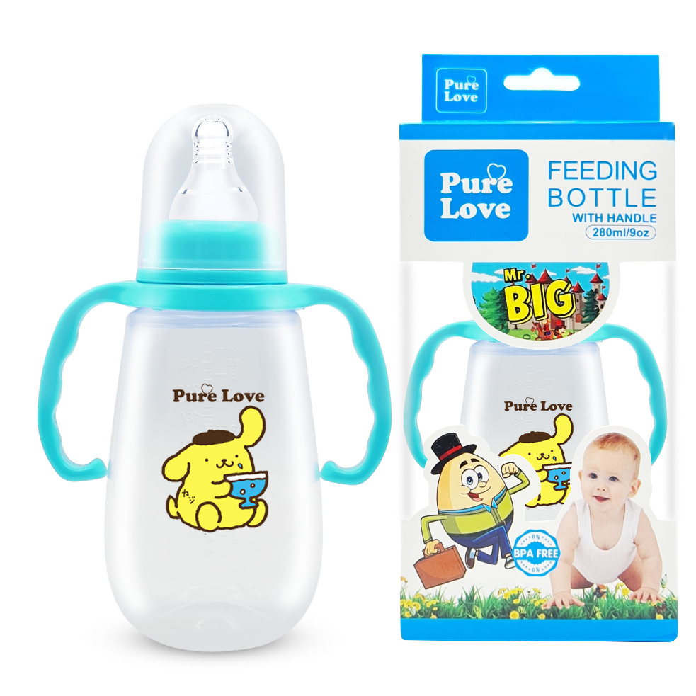 Pure Love Baby Feeding Feeder Bottle – Mr.Big Series (Transparent, 280ml / 9oz) - Image 4